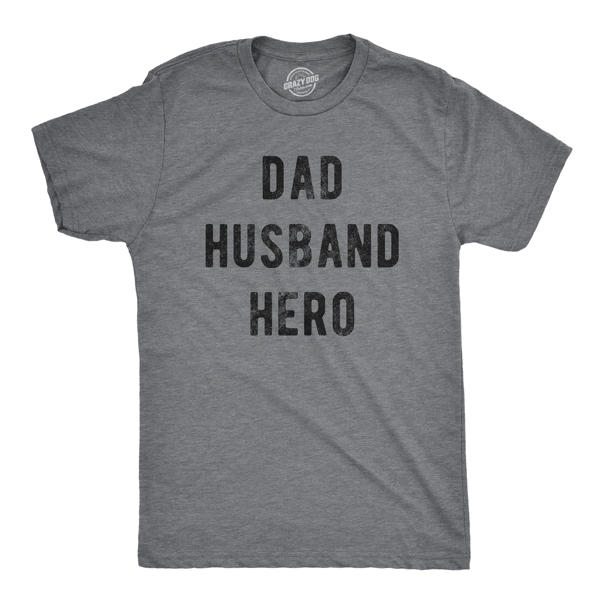 Men's Dad Husband Hero T-Shirt, Funny Graphic Tee for Papa and Awesome Pop